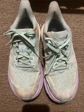 Hoka Women's Mint Green and Lavender Athletic Running Shoes